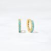 925 Silver Turquoise Huggies Earrings with compact hoop design