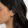 925 Silver Turquoise Huggies Earrings featuring vibrant turquoise stones