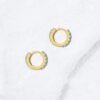 925 Silver Turquoise Huggies Earrings with close-fitting huggie silhouette