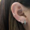 925 Silver Turquoise Huggies Earrings with 8mm inner diameter
