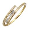 Twist sterling silver ring with baguette and round stones
