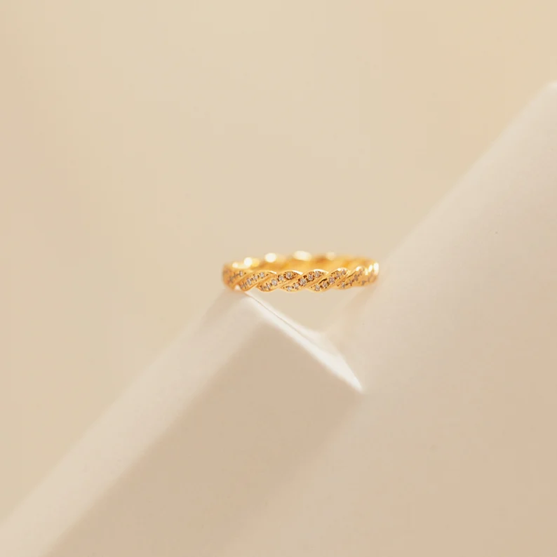 925 Silver Twist Diamond Eternity Ring