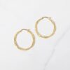 Twisted hoop earrings in 925 sterling silver with gold plating