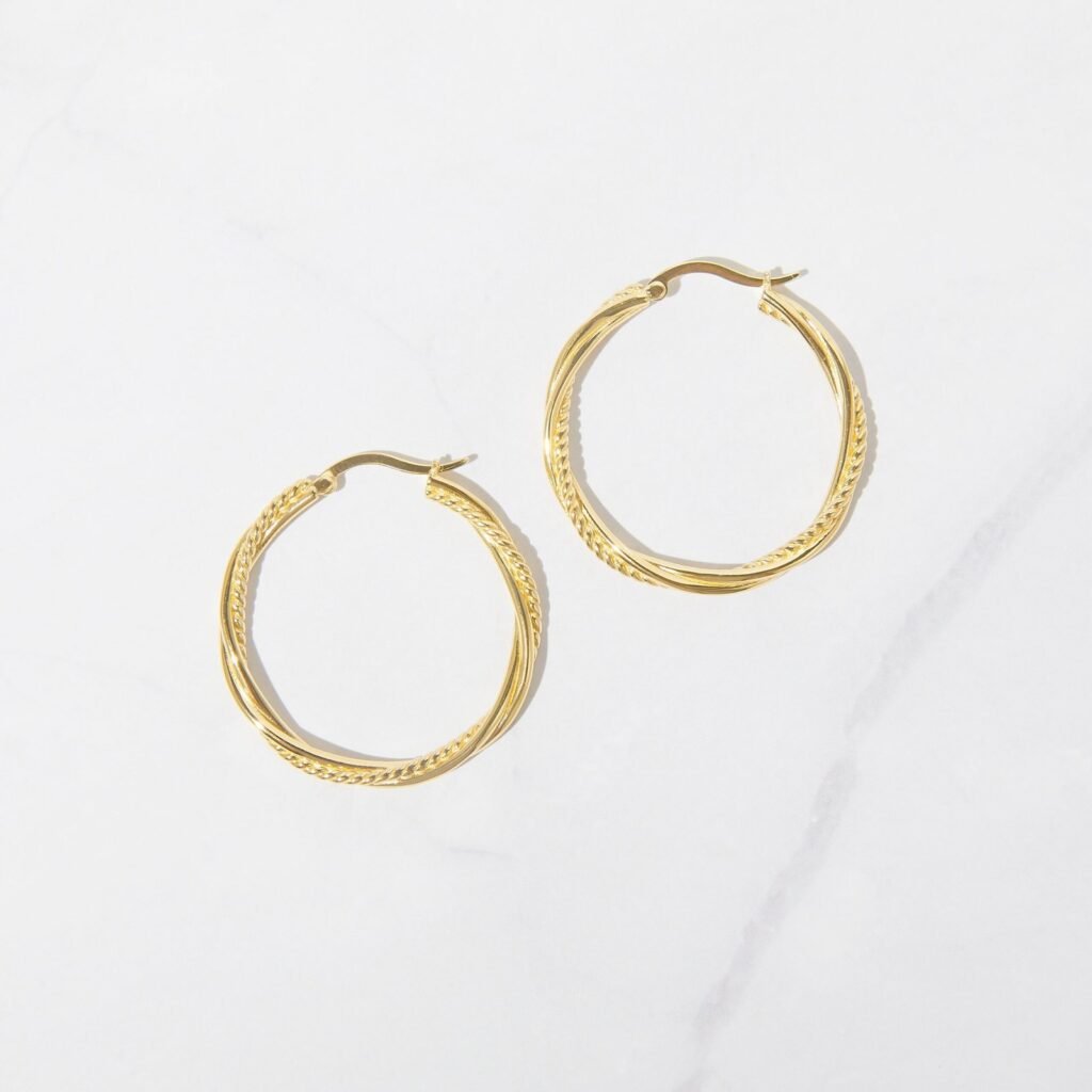925 Silver Twisted Hoop Earrings