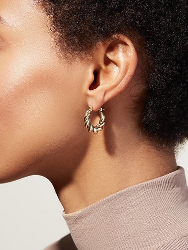 925 Silver Twisted Hoop Earrings
