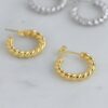 925 sterling silver hoop earrings finished with thick gold plating