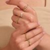 Delicate ring in 925 sterling silver with gold plating