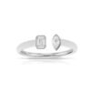 Two stone cuff ring with open modern silhouette