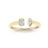Gold-plated sterling silver ring with bezel-set CZ stones