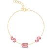 Thick gold plated sterling silver initial bracelet