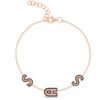 Adjustable initial bracelet in 925 sterling silver