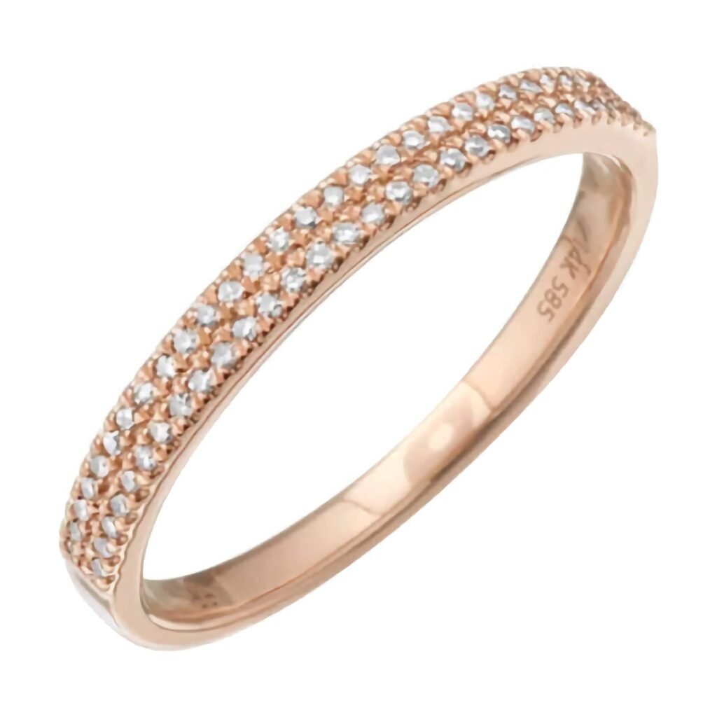925 Silver Two Row Diamond Cigar Ring