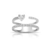 Modern ring with balanced two-row diamond-style design