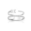 Elegant ring featuring a structured two-row layout