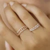 Gold plated sterling silver ring with premium CZ diamonds