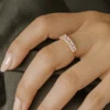 Ring with thick gold plating and premium CZ stones