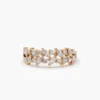 Marquise and round diamond style ring in gold plating