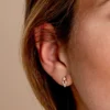 925 silver earrings with baguette-cut CZ stones