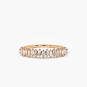 925 Silver Vertical Baguette Diamond Ring