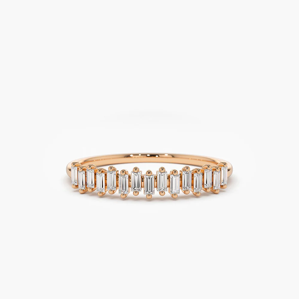 925 Silver Vertical Baguette Diamond Ring