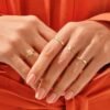 Baguette-cut cubic zirconia ring in a vintage-inspired setting
