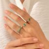 925 Silver Vintage Emerald Engagement Ring - Image 4