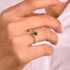 925 Silver Vintage Emerald Engagement Ring - Image 5