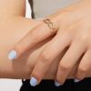 925 Silver Wave Ring with cubic zirconia sparkle
