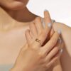 925 Silver Wave Ring in sterling silver and gold plating