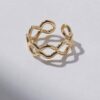 925 Silver Wave Ring with premium CZ diamond style
