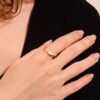 Wave stacking ring in 925 sterling silver with a flowing design