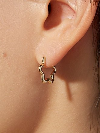925 Silver Wavy Hoop Earrings