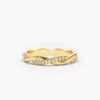 925 Silver Weaving Braid Eternity Diamond Ring