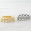 925 Silver White Enamel Chain Ring - Image 2