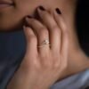 Silver ring with premium CZ diamond pave accents