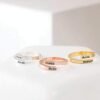 Sterling silver ring with thick gold plating and engraved finish