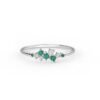 Gold-plated sterling silver ring with polished cluster gemstone design