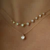 Gold-plated sterling silver necklace with 0.25ctw sparkle