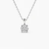 Delicate necklace with a central princess-cut stone