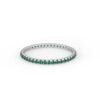 925 Sterling Silver 0.35 ctw Emerald full Eternity Band | Emerald Eternity Band | Thin Band - Image 2