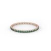 925 Sterling Silver 0.35 ctw Emerald full Eternity Band | Emerald Eternity Band | Thin Band - Image 3