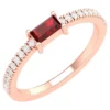 925 Sterling Silver ruby infinity band ring with gold plating