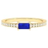 925 Sterling Silver infinity band ring with sapphire accent