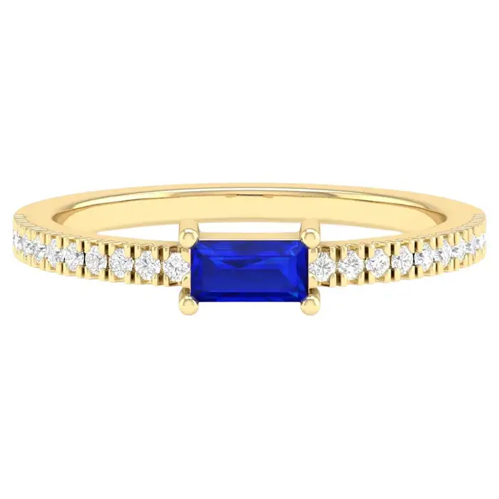 925 Sterling Silver 0.4 Carat Sapphire Infinity Band Ring