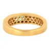 Gold-plated ring with a balanced three-stone pave design