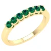 925 Sterling Silver infinity band with green CZ stones