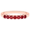 925 sterling silver ring with pavé-set ruby-style stones