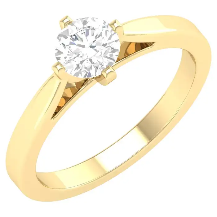 925 Sterling Silver 0.74 Carat Diamond Solitaire Ring