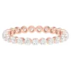 Thin gold-plated band ring with 0.75 carat CZ sparkle