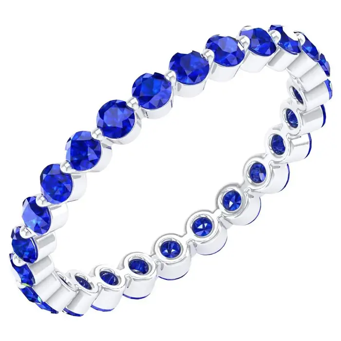925 Sterling Silver 0.75 Carat Sapphire Infinity Band Ring